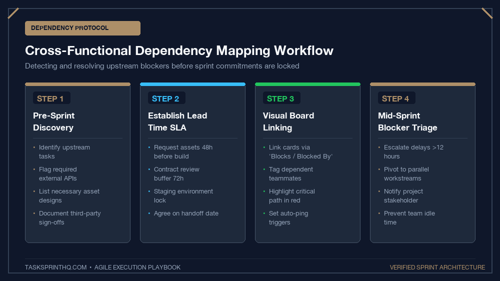 Manage project dependencies remote teams cross-functional dependency matrix