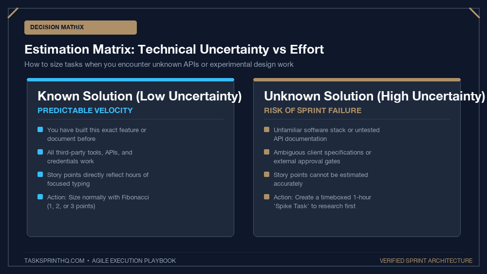 Estimate story points solo tasks effort and uncertainty decision matrix